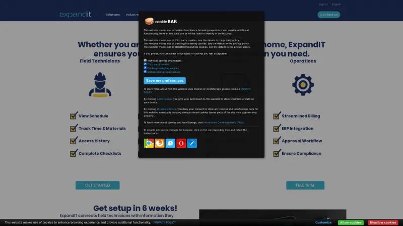 Homepage of ExpandIT