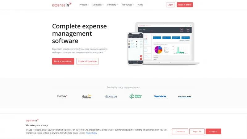 Homepage of ExpenseIn