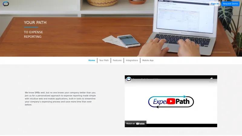 Homepage of ExpensePath