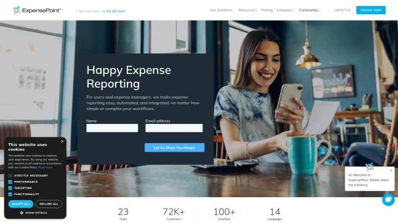 Homepage of ExpensePoint