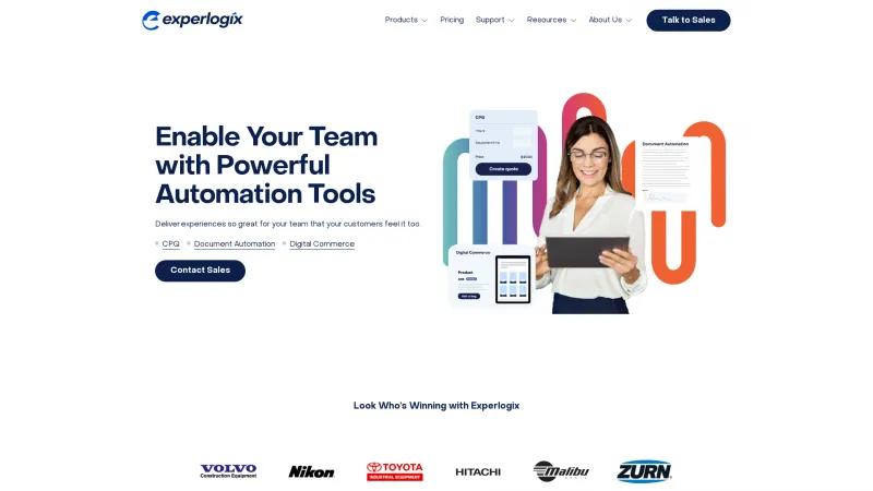 Homepage of Experlogix CPQ