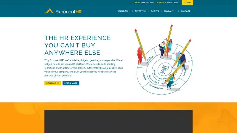 Homepage of ExponentHR