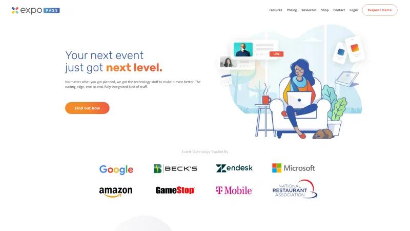 Homepage of Expo Pass