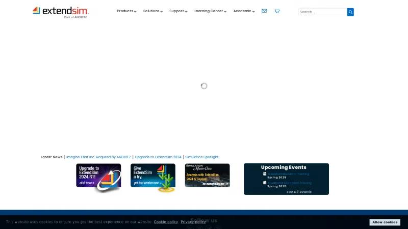 Homepage of ExtendSim