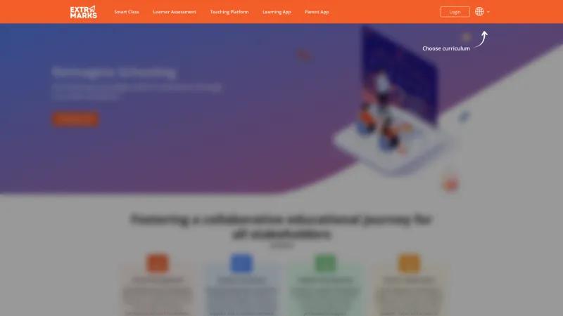 Homepage of Extramarks