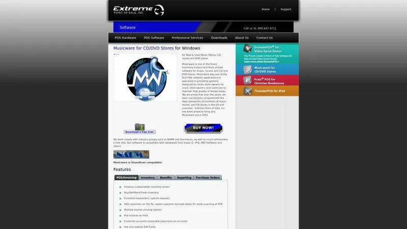 Homepage of Musicware