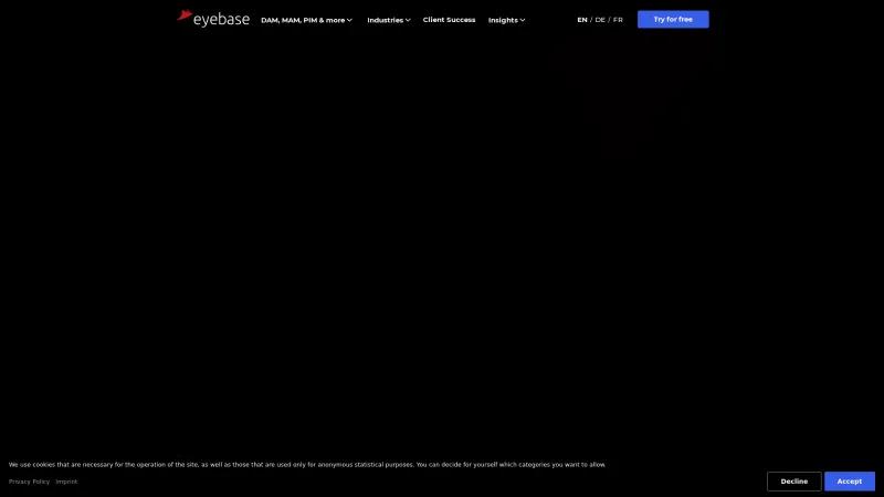 Homepage of Eyebase