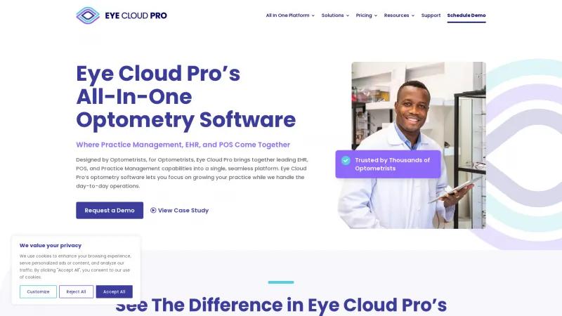 Homepage of Eye Cloud Pro