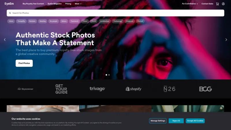 Homepage of EyeEm