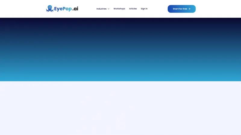 Homepage of EyePop.ai