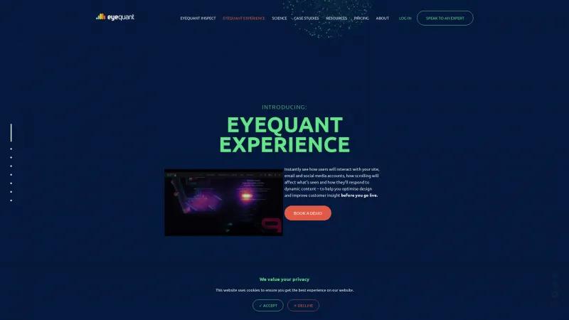 Homepage of EyeQuant