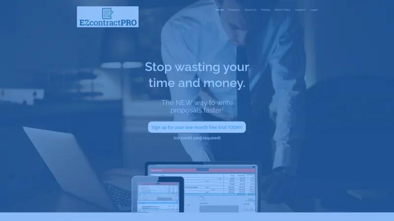 Homepage of EZcontractPro