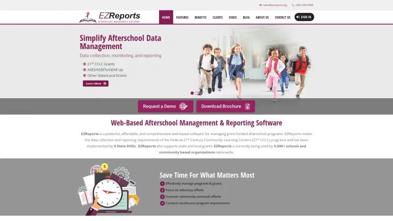 Homepage of EZReports