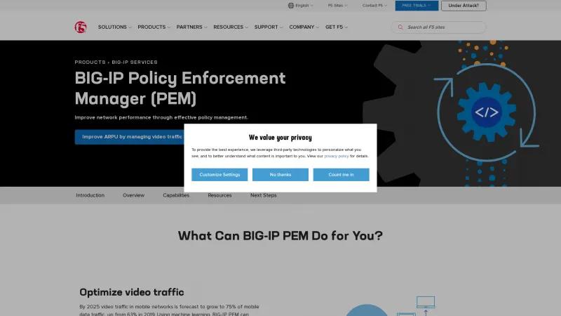 Homepage of F5 BIG-IP Policy Enforcement Manager