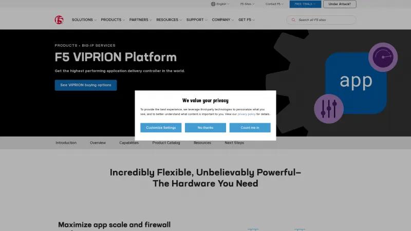 Homepage of F5 VIPRION