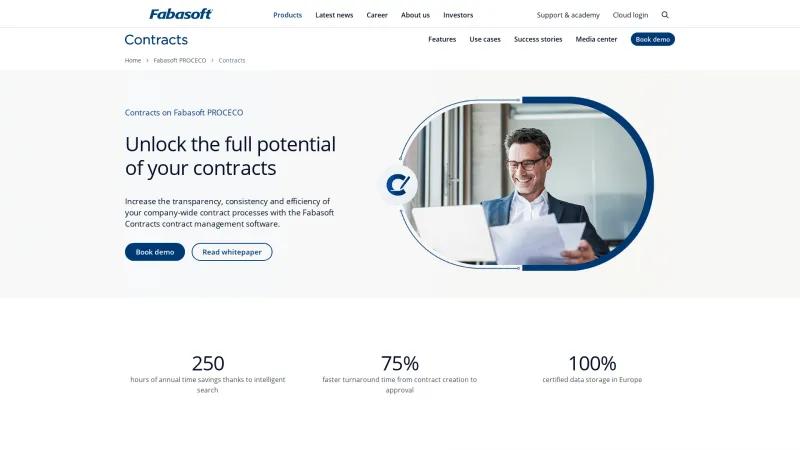 Homepage of Fabasoft Contracts