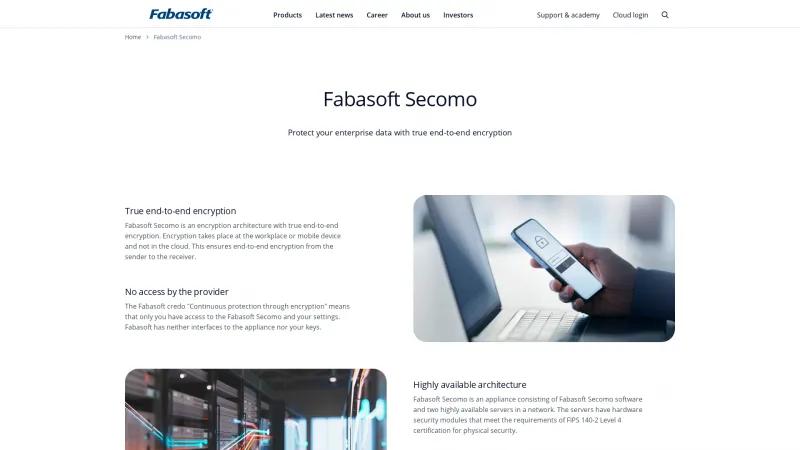 Homepage of Fabasoft Secomo