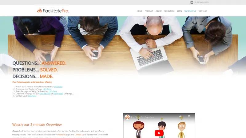 Homepage of Facilitate.com