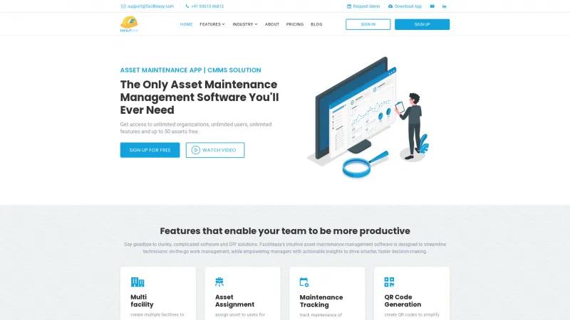 Homepage of Faciliteasy