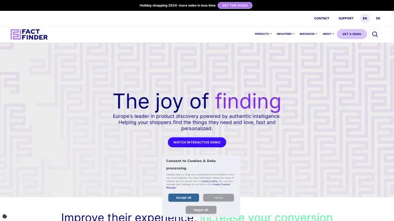 Homepage of FACT-Finder