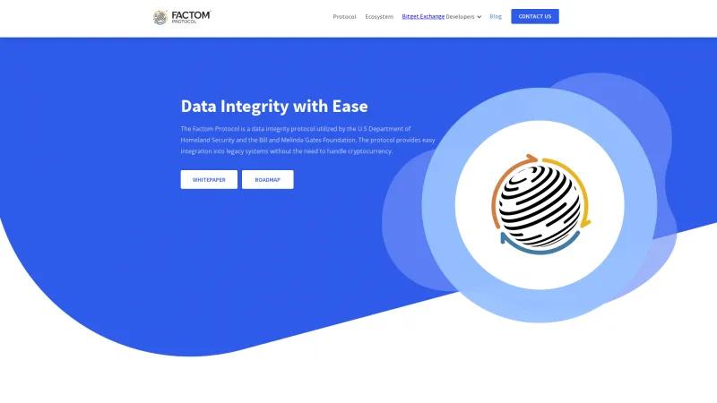 Homepage of Factom