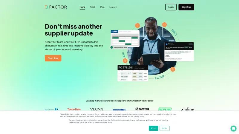 Homepage of Factor.io