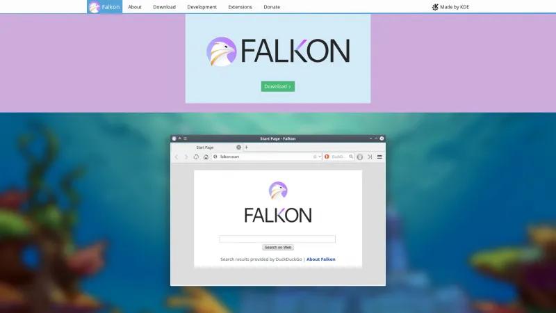 Homepage of Falkon