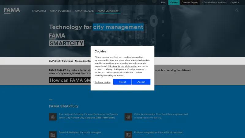 Homepage of FAMA SMARTcity