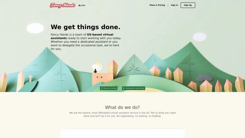 Homepage of Fancy Hands