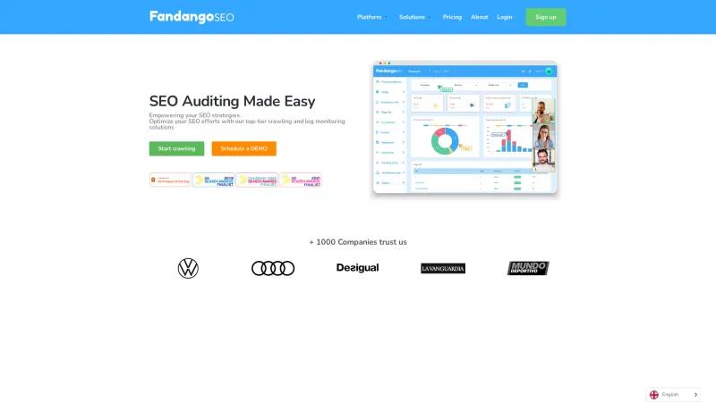 Homepage of FandangoSEO