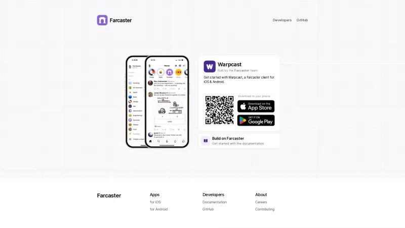 Homepage of Farcaster