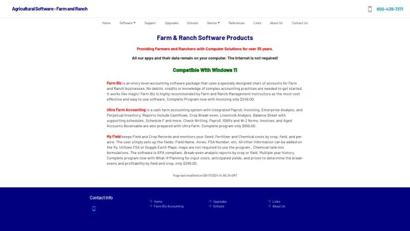 Homepage of Farm Biz