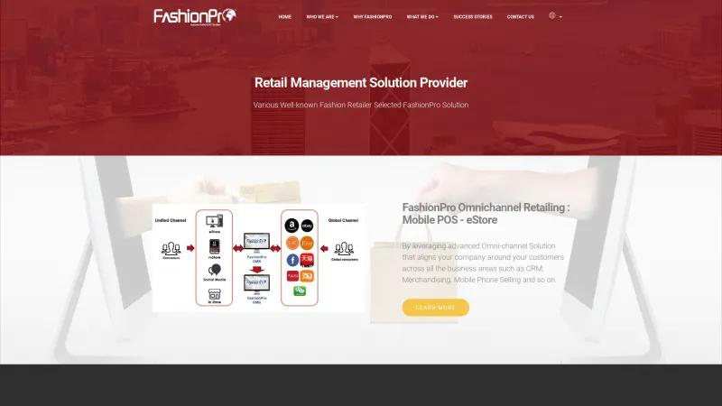 Homepage of FashionPro Retail POS