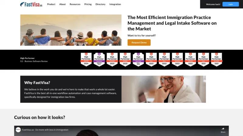 Homepage of FastVisa