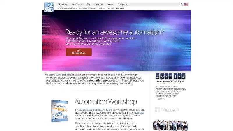 Homepage of Automation Workshop