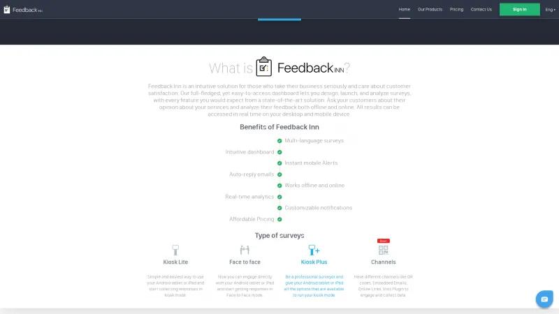 Homepage of Feedback INN