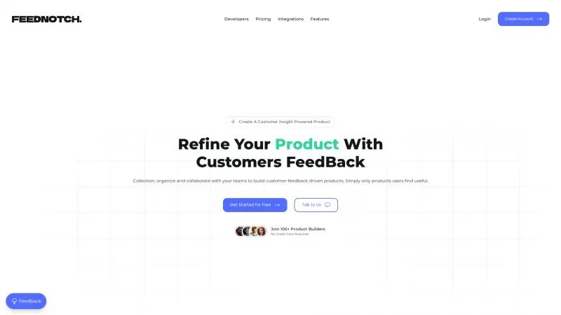 Homepage of FeedNotch