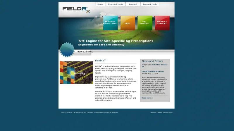 Homepage of FieldRx