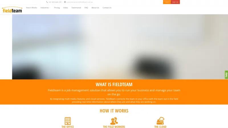 Homepage of Fieldteam