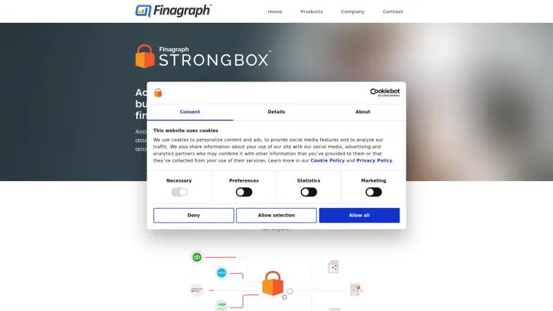 Homepage of Finagraph Strongbox