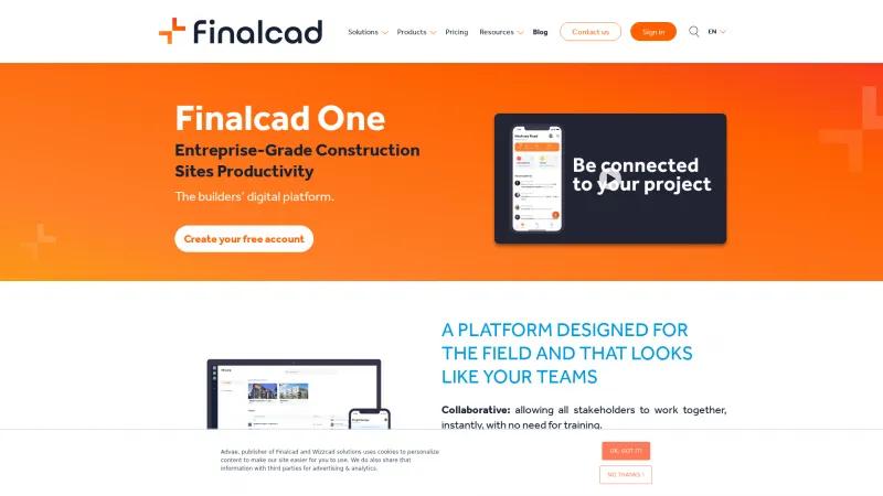 Homepage of FINALCAD