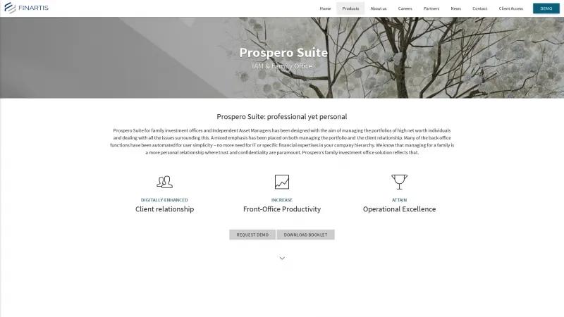 Homepage of Prospero