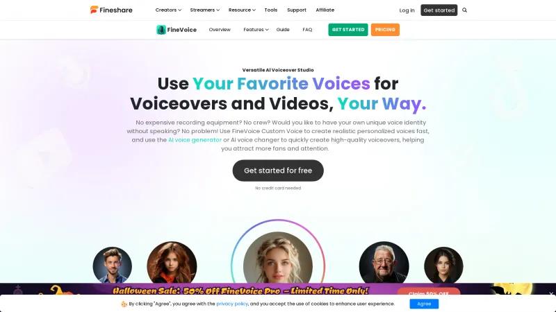 Homepage of FineVoice