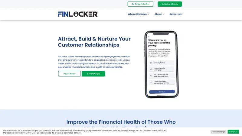 Homepage of FinLocker