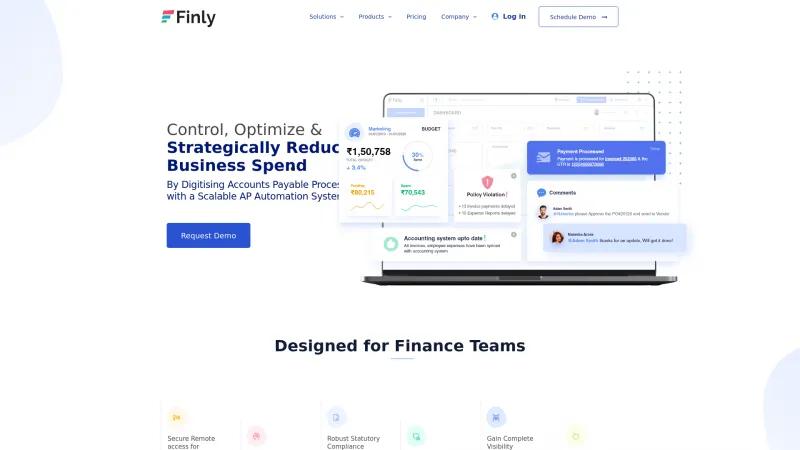 Homepage of Finly.io