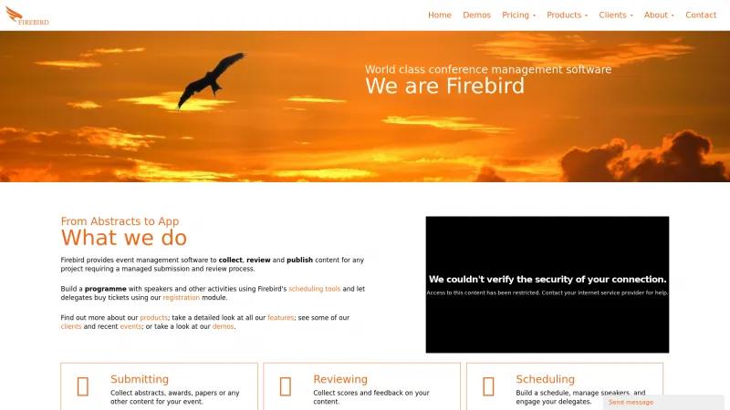 Homepage of Firebird