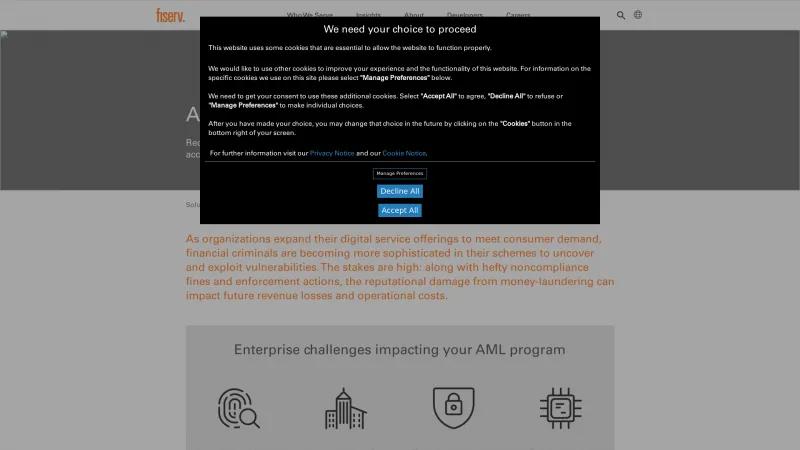 Homepage of AML Risk Manager