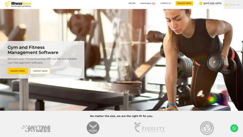 Homepage of FitnessForce