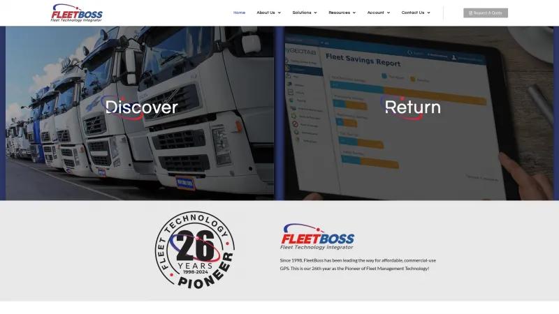 Homepage of FleetBoss