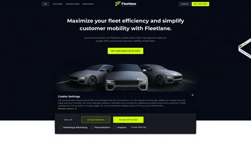 Homepage of Fleet by BEEM